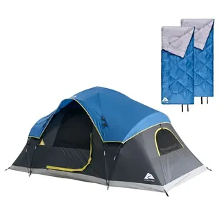 Product photo: camping tent with two sleeping bags